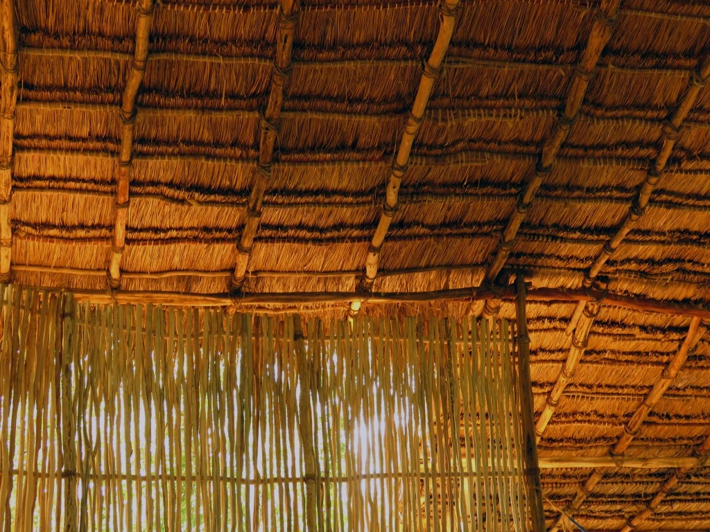 Detalle del techo y el bajareque